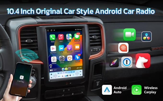 VIKNAV Wireless Car 1500 สำหรับ Dodge Ram Radio Upgrade 2014 2015 2016 2017 ขนาด 10.4 นิ้ว 1