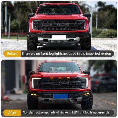 Viknav for Ford F150 Raptor 2021-2023 CE Front Bumper Yellow Led Fog Light Signal Lamps 2P
