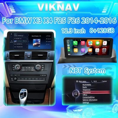 Viknav 12.3 inch Car Radio For BMW X3 X4 F25 F26 2014 15 16 NBT System Wireless Multimedia Player GPS Navigation Android