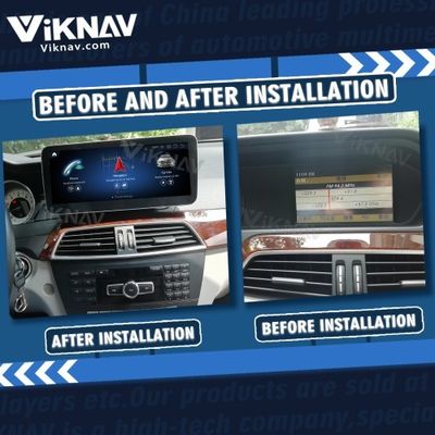 Viknav 12.3 Inch Android Car With Screen Multimedia Player For Mercedes Benz C Class W204 2008-2010 GPS  2Din NTG4.0
