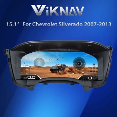 Viknav 15.1 Inch LCD Screen Car Digital Cluster For Chevrolet Silverado GMC Sierra 2007-2013 Linux System Car Digital Speedometer Dashboard Panel Instrument Panel Virtual Cockpit