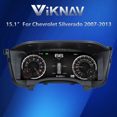Viknav 15.1 Inch LCD Screen Car Digital Cluster For Chevrolet Silverado GMC Sierra 2007-2013 Linux System Car Digital Speedometer Dashboard Panel Instrument Panel Virtual Cockpit