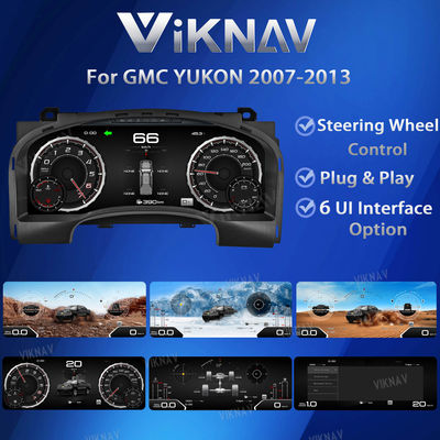 Viknav 15.1 Inch LCD Screen Car Digital Cluster For GMC Yukon Chevrolet Silverado Tahoe Suburban 2007-2013 Linux System Car Digital Speedometer Dashboard Panel Instrument Panel Virtual Cockpit