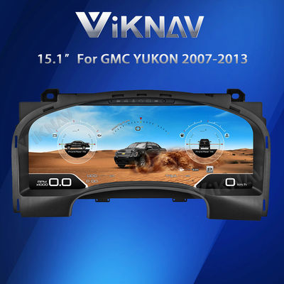 Viknav 15.1 Inch LCD Screen Car Digital Cluster For GMC Yukon Chevrolet Silverado Tahoe Suburban 2007-2013 Linux System Car Digital Speedometer Dashboard Panel Instrument Panel Virtual Cockpit