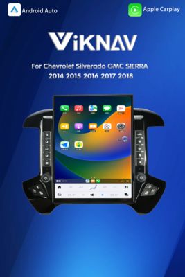 VIKNAV 15.6'' Car Radio For Chevrolet Silverado / GMC SIERRA 2014-2018 （Black）