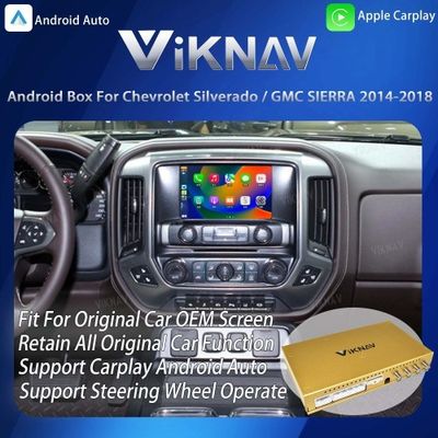 Viknav Upgrade Android Box For Chevrolet Silverado / GMC SIERRA 2014-2018 Wireless Carplay Touch Screen GPS Navigation Multimedia player Auto Stereo Head Unit( OEM 8 Inch)