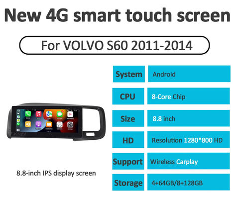 2011-2014 Volvo S60 Touch Screen Car Stereo Radio Tesla Style Android Multimedia Player