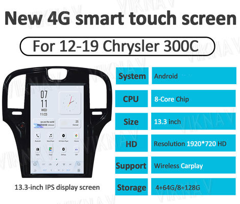Android Qualcomm Aftermarket Chrysler 300C Radio Head Unit 2013-2017 2018 2019 2 Din