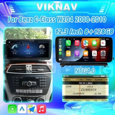 Viknav 12.3 Inch Android Car With Screen Multimedia Player For Mercedes Benz C Class W204 2008-2010 GPS  2Din NTG4.0