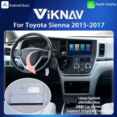 Viknav Linux System Decoder Box Apple Android Wireless Auto CarPlay For Toyota Sienna 2015-2017
