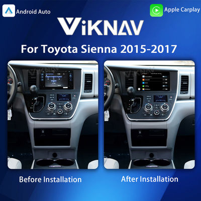 Viknav Linux System Decoder Box Apple Android Wireless Auto CarPlay For Toyota Sienna 2015-2017