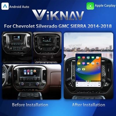 VIKNAV 15.6'' Car Radio For Chevrolet Silverado / GMC SIERRA 2014-2018 （Black）