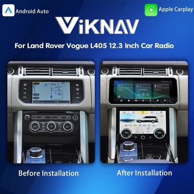 Viknav 12.3 Inch Touch Screen Car Radio For Land Rover Range Rover Vogue L405 2013-2017 Multimedia Player GPS Navigation Head Unit (Beige)
