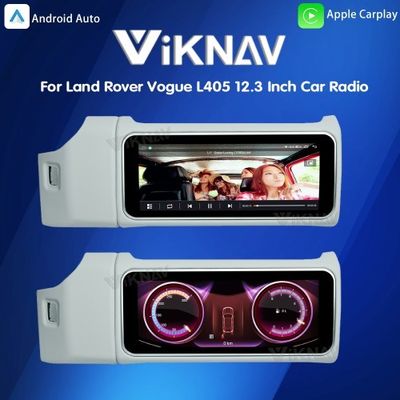 Viknav 12.3 Inch Touch Screen Car Radio For Land Rover Range Rover Vogue L405 2013-2017 Multimedia Player GPS Navigation Head Unit (Ivory)