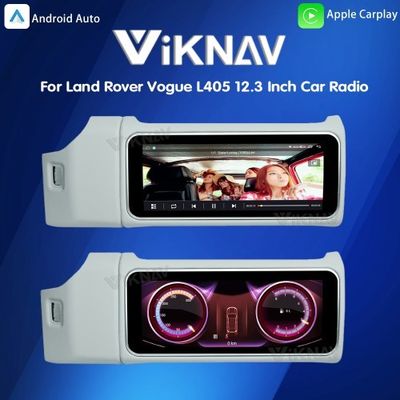 Viknav 12.3 Inch Touch Screen Car Radio For Land Rover Range Rover Vogue L405 2013-2017 Multimedia Player GPS Navigation Head Unit (White)