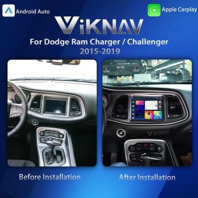 Viknav Car Radio Stereo For Dodge Ram Charger/Challenger 2015-2019 Multimedia Video Player GPS Navigation BT Carplay Head Unit(128GB)
